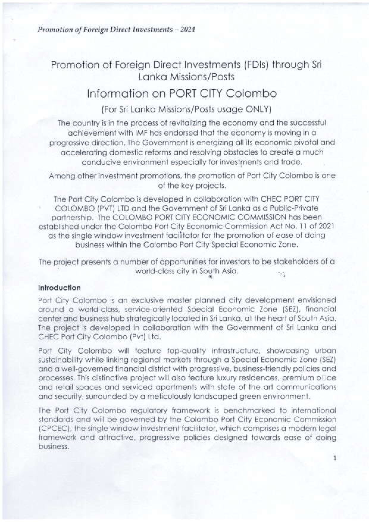 TN 38 - Investment opportunities in Sri Lanka - The Port City Colombo page-0002